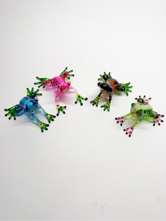 Other - Art Glass Hand Painted Colorful Dart Frog Figurines